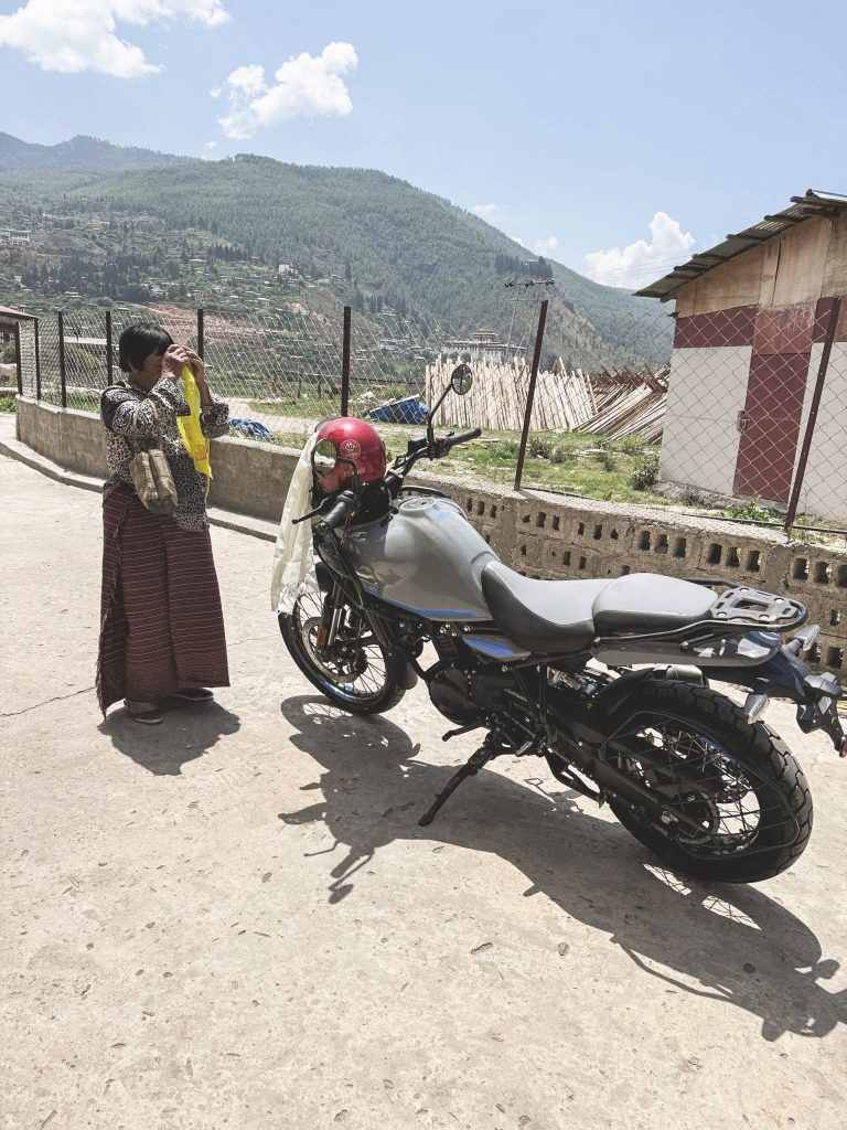 Blessing the motorbikes in Bhutan