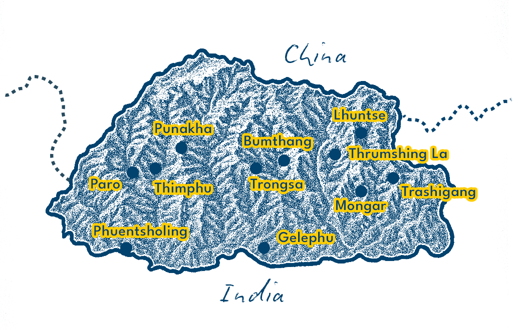 Map of Bhutan