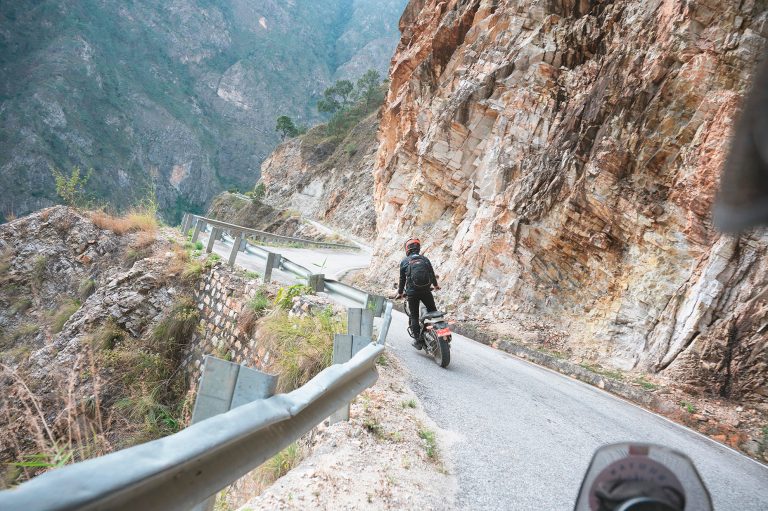 On the road from Punakha to Wangdue in Bhutan