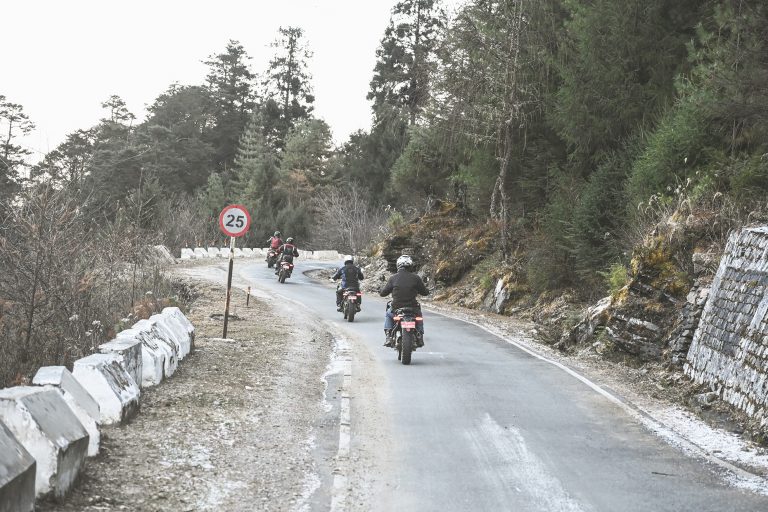 Riding Chele La pass in Bhutan